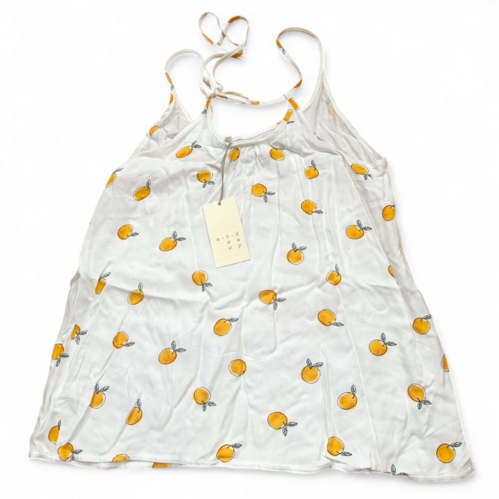 Target White Orange Fruit Spaghetti Strap Tank 2017